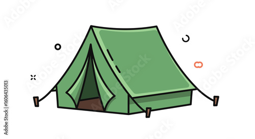 Cozy green camping tent for outdoor adventures and nature exploration providing shelter and comfort