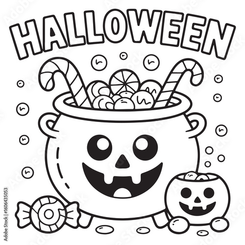 Halloween Sweet Candy Coloring Pages For Adults