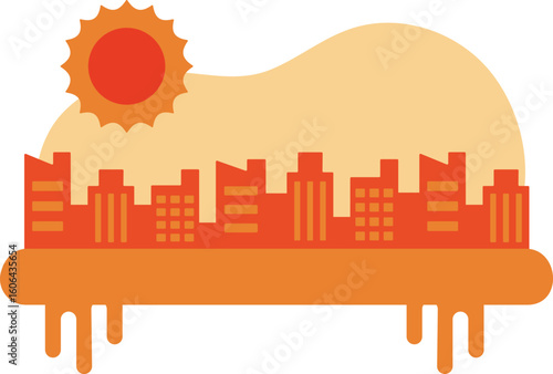 熱波の影響を受ける街並み