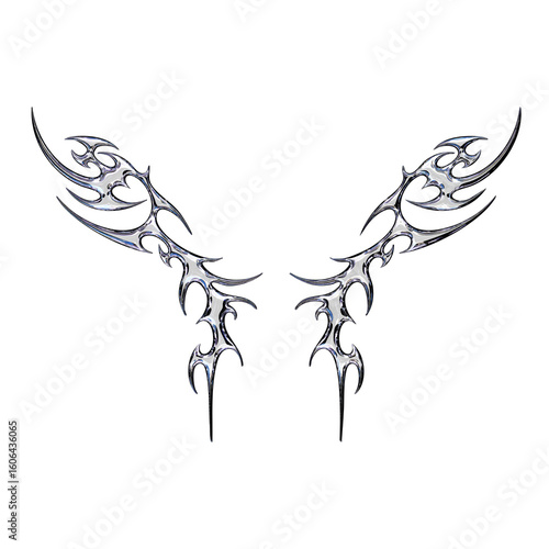 Cyber Tribal Chrome Symbol with Element