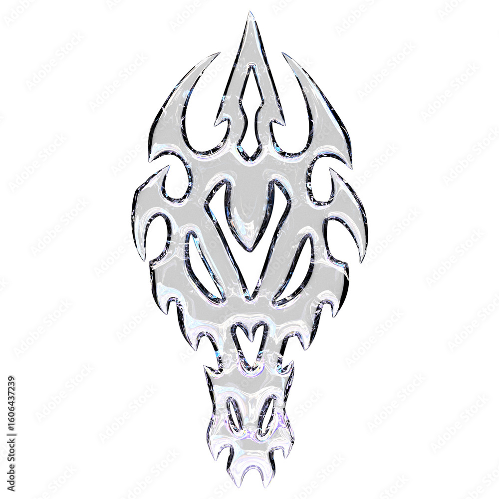 Obraz premium Cyber Tribal Chrome Symbol with Element