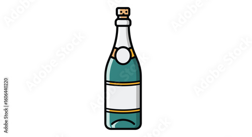 Sparkling celebration beverage in a classic bottle design with elegant label and cork stopper
