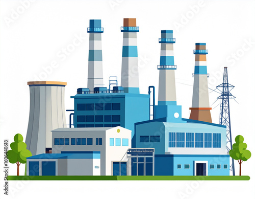 Oil refinery vector clean style