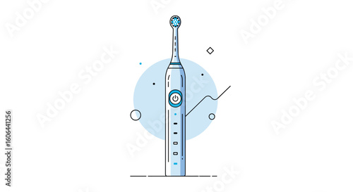 Modern electric toothbrush design with gentle bubbles and minimalist aesthetic for enhanced oral hygiene and a brighter smile