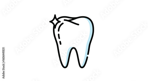 Healthy tooth with sparkling shine representing dental care and oral hygiene practices for strong teeth