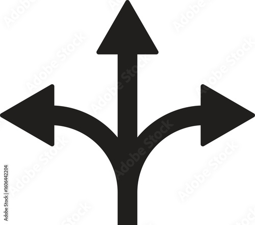 flexibility, three way direction icon vector