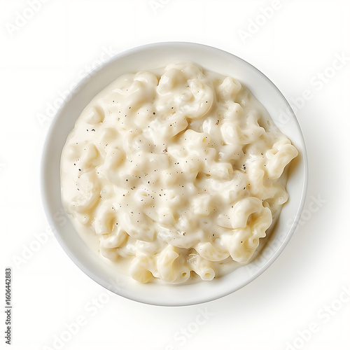 Bowl of creamy macaroni and cheese with a smooth, rich sauce