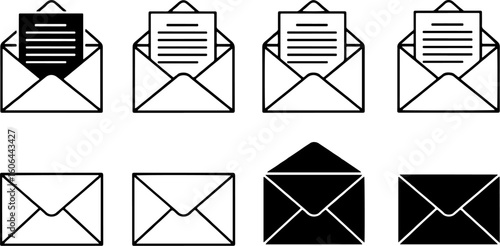 Vector art of set of envelope and mail icons