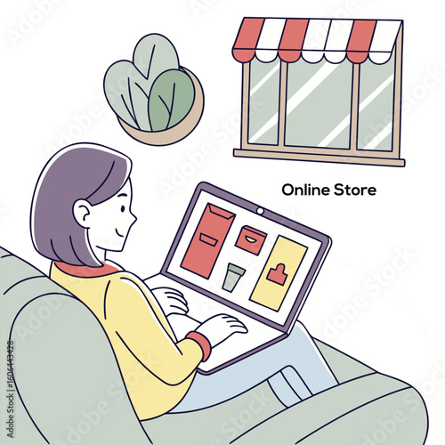 Shopping Online from Home with Digital Storefront and Product Variety