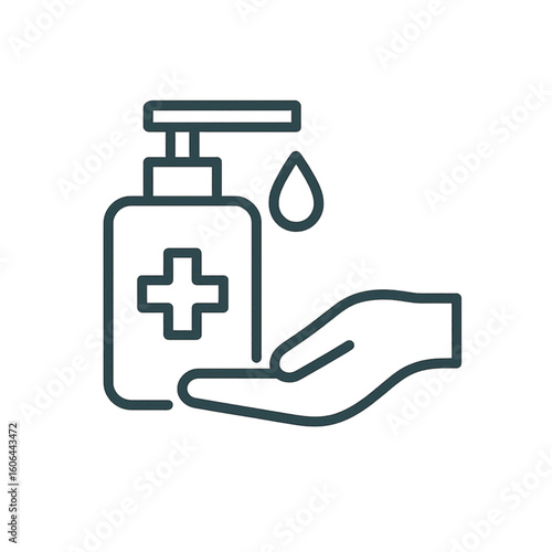 Medical center sanitize hands station icon transparent background