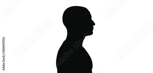 Silhouette of a man s head and shoulders in profile