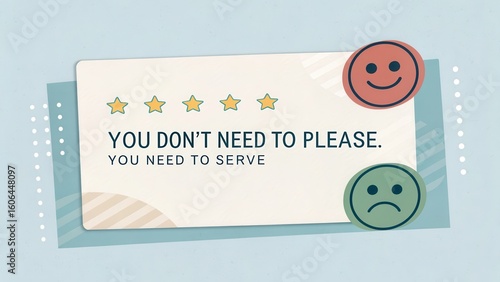 Motivational Quote on Serving Over Pleasing Concept with Emojis