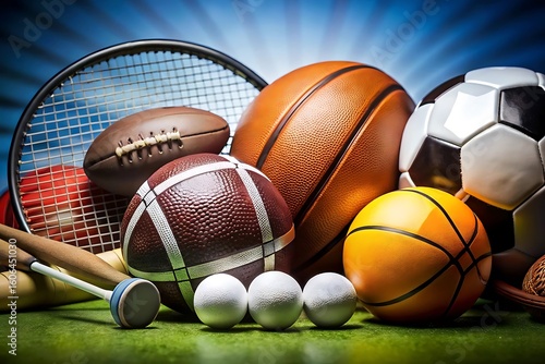 Sports ball is on the ground next to a tennis racket