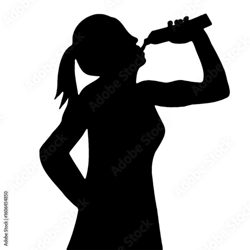 lady female drinking water healthy lifestyle hydration concept (1).eps