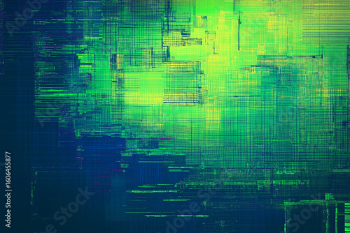 Abstract pixelated interlaced green blue 8 bit cyber retro game Glitch TV Static pixel Noise texture background