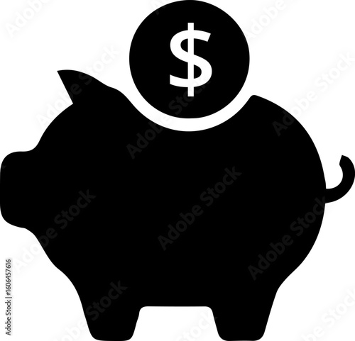 Piggy bank with dollar sign representing savings and financial investment