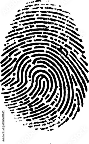 Single black Thumbprint - simple monochrome image very High Resolution available. Perfect thumb fingerprint image.