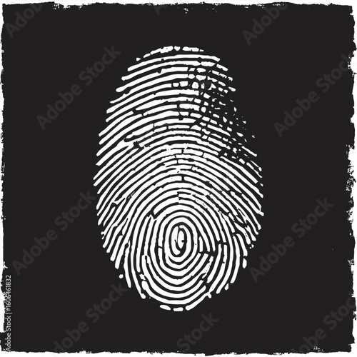 Fingerprint, vector icon. Identification. Biometric. Digital authentication. eps 10