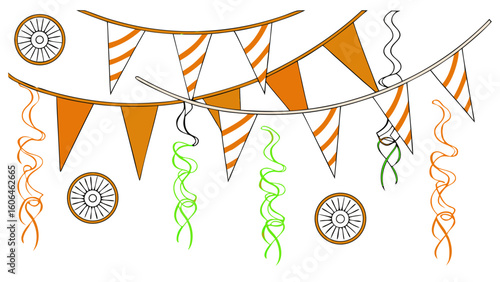 Decorative Kite Vector Illustration – Small, colorful traditional kite with tassels and patterns in a cute doodle style, perfect for festive designs, celebrations, and children's art.

