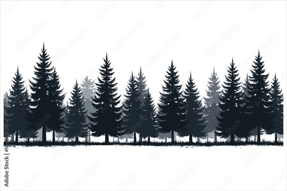 Obraz premium Majestic Pine Trees Silhouette