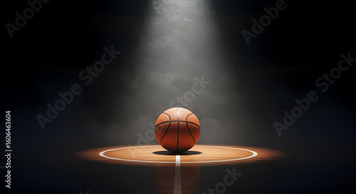 basketball ball in the dark