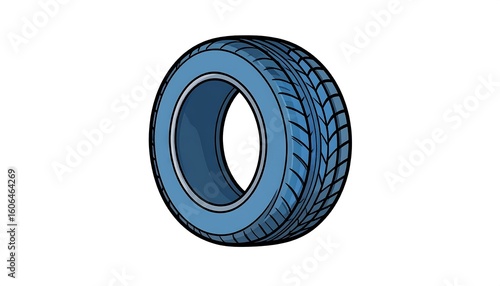 Stylized blue tire graphic