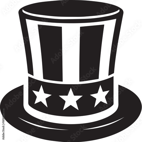 American flag magic top hat silhouette