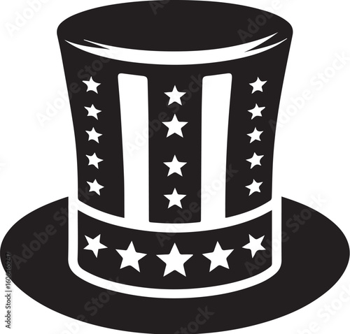 American flag magic top hat silhouette