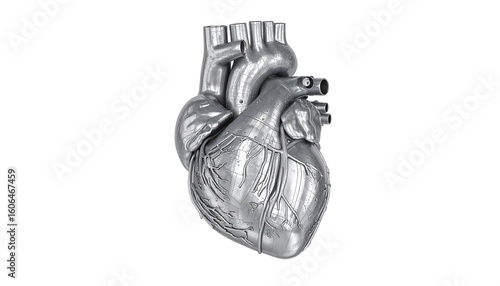 Wallpaper Mural Detailed 3D rendered image of a human heart.  Gray metallic finish Torontodigital.ca