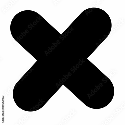 Black X Mark Icon - Close, Delete, or Incorrect Symbol