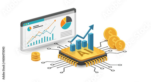 AI Chip with Monetary Gains and Data Driven Business Growth - Financial Analytics