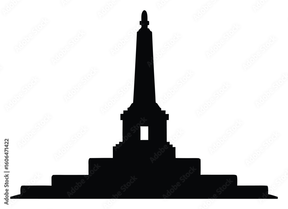Obraz premium Silhouette of the Perry Victory and International Peace Memorial in Ohio celebrating international cooperation and lasting peace between nations