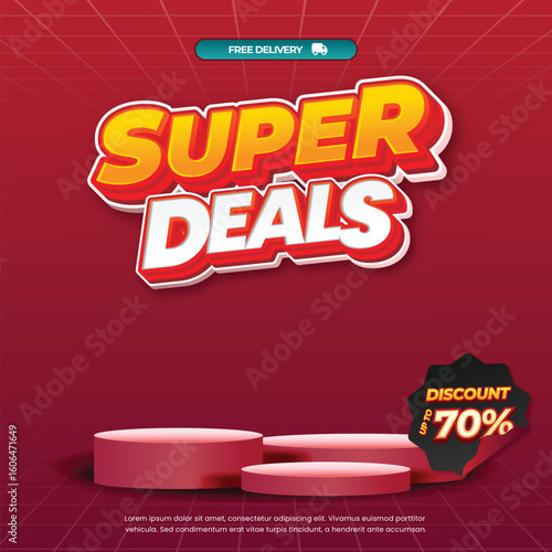 Super shopping day sale discount deals dark orange gradient