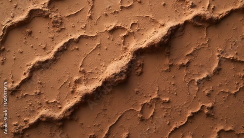 Clay texture of upturned earth. Ultra realistic soil photography. Close-up images of textured dirt. Nature photography of clay formations.