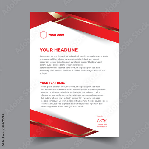 Elegant abstract and modern business letterhead design