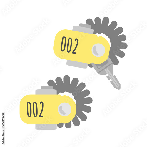 ロッカーキー　リストバンド　温泉　プール　銭湯　鍵　イラスト　