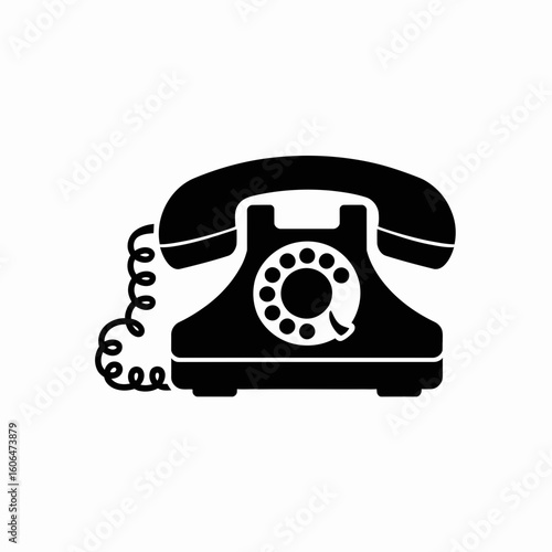 retro phone isolated on white background