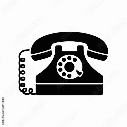 black retro telephone