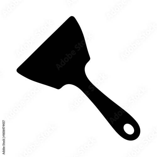 Black silhouette of a dough scraper or bench scraper kitchen utensil