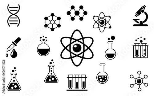 chemistry icons set