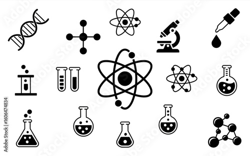 chemistry icons set