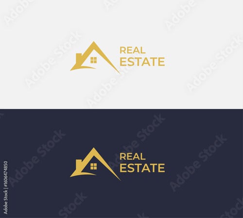  Minimalist House Roof Real Estate Logo