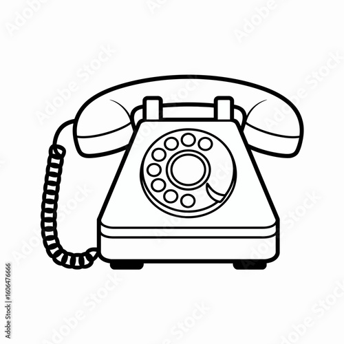 retro telephone isolated on white background