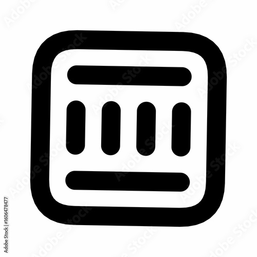 Loading Bars Icon - Progress or Data Processing Symbol in Square