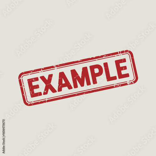Example Stamp Icon Red Rubber Grunge Label Vector Design
