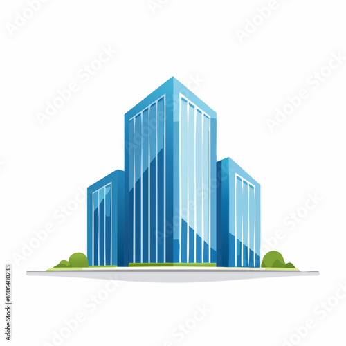 A sleek, modern office building with sharp angles and straight lines, ideal for a tech