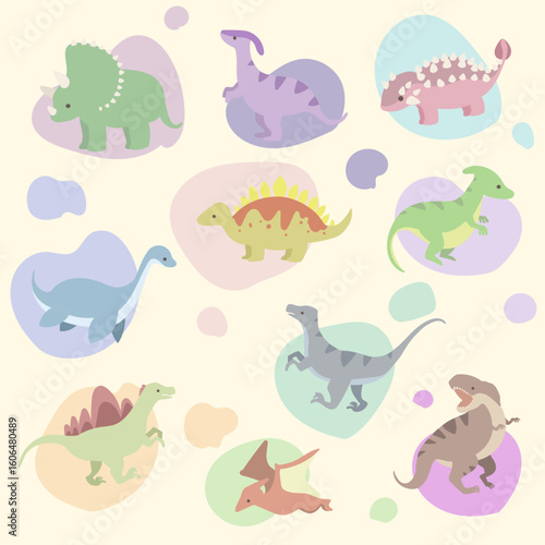 かわいい恐竜イラスト詰め合わせセット