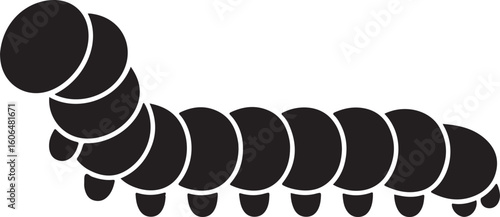 Black segmented insect crawling on white background vector