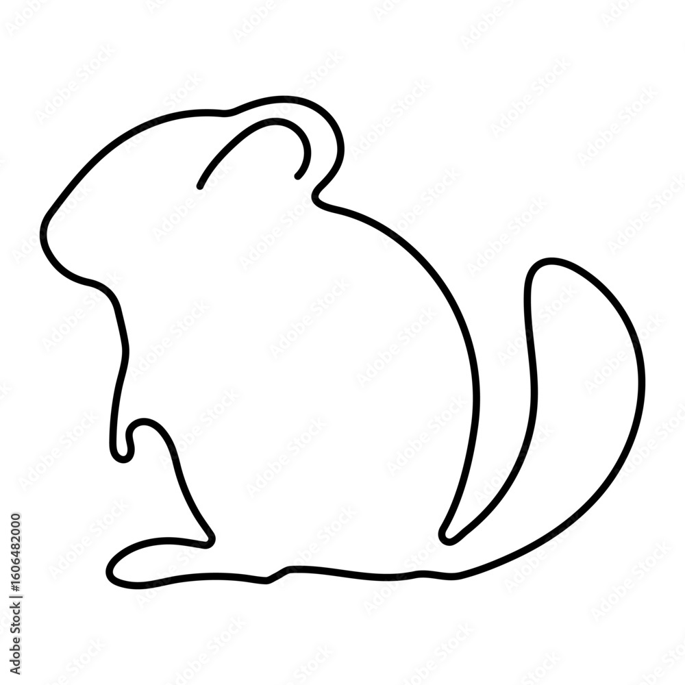 Fototapeta premium chinchila icon isolated on white background, vector illustration.