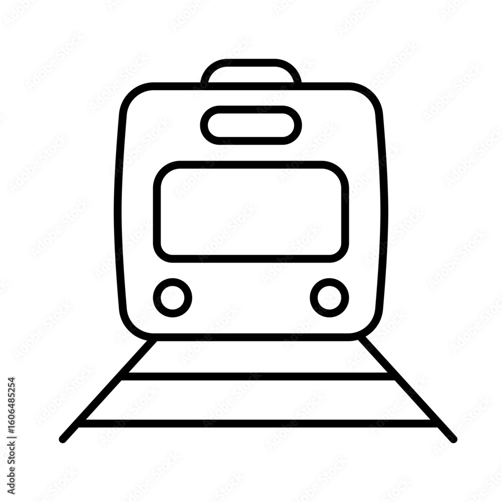 train line icon with editable stroke train line icon with editable stroke